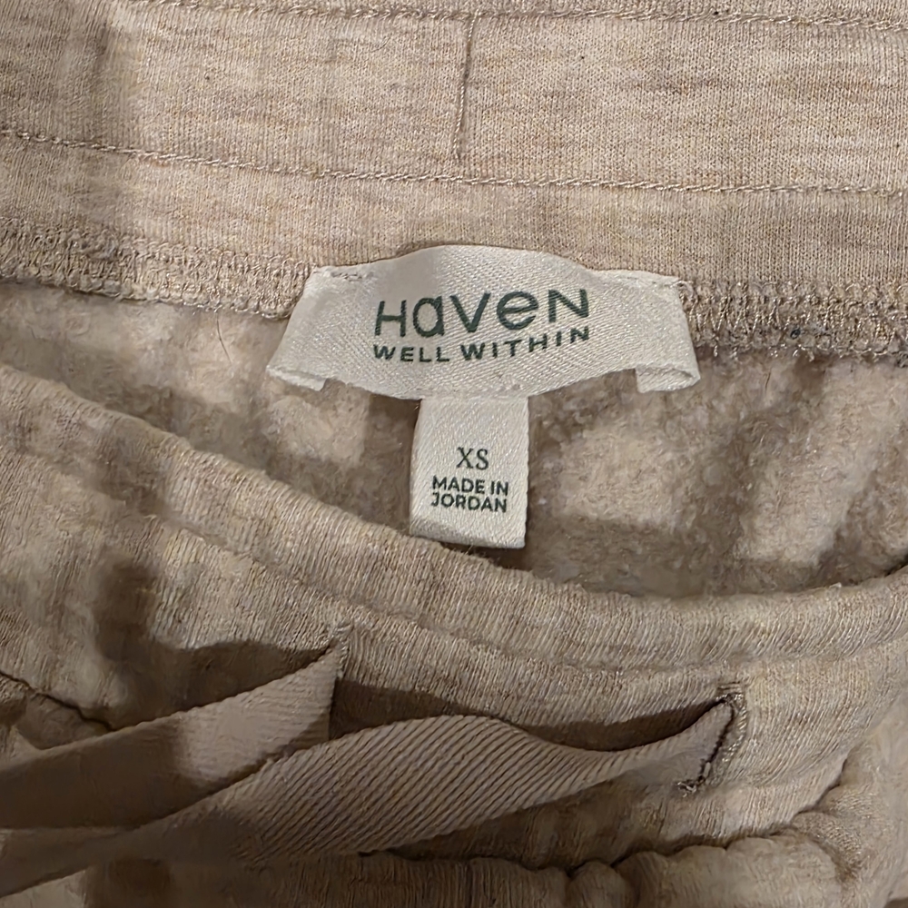 Haven Well Within Matching Mock Neck Elegant Cream Top And Jogger Pant Set - Picture 6 of 7